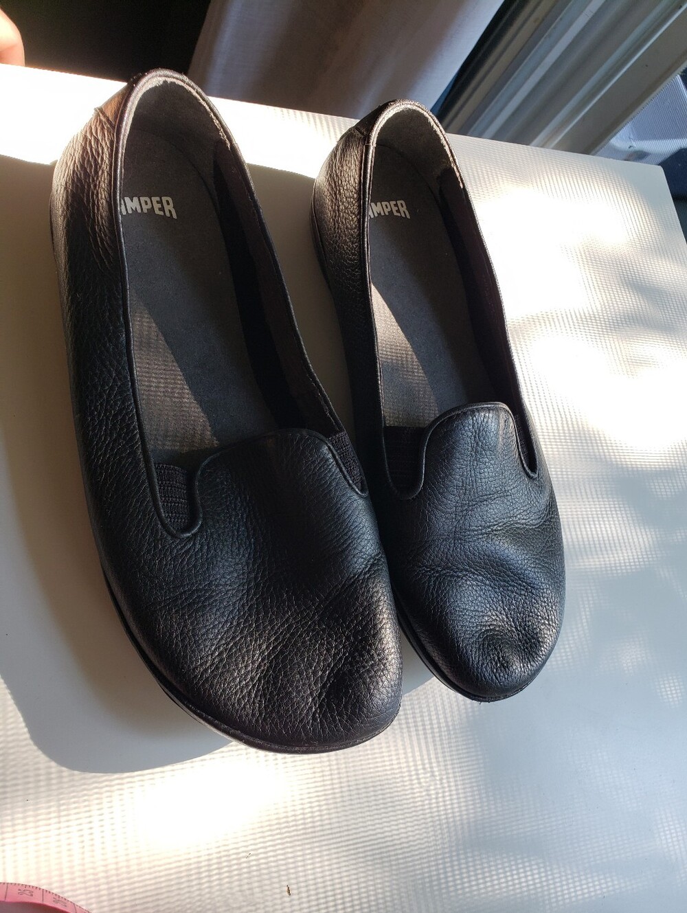 Camper Black Right Nina Moccasin Slip-On Flats